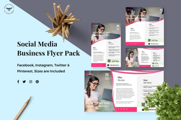 社交媒体企业宣传多尺寸广告模板素材库精选v2 Business Social Media Template