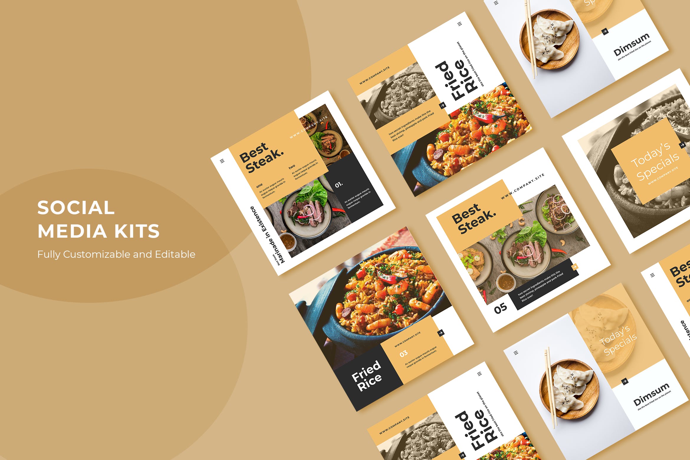 社交新媒体平台美食主题广告设计模板素材库精选v29 ADL Social Media Kit.29插图