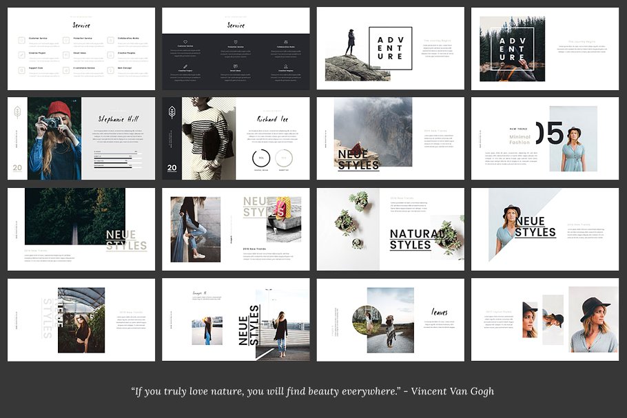 Lookbook风格植物主题Powerpoint模板 FYLORA Lookbook Powerpoint Template插图(5)