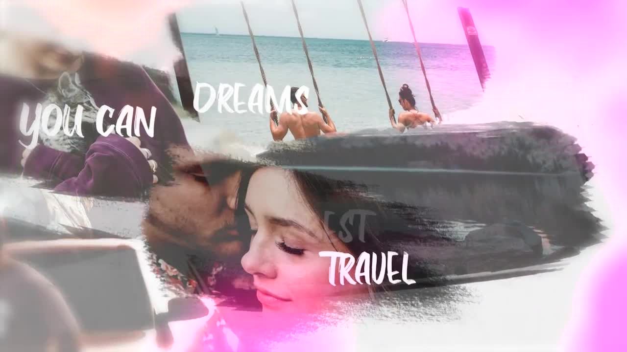 精美创意浪漫水彩画笔描边效果PR模板