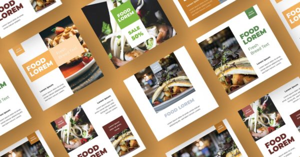 自媒体社交媒体西餐餐厅品牌广告设计模板素材库精选AI&amp;EPS SRTP – Social Media Kit.103