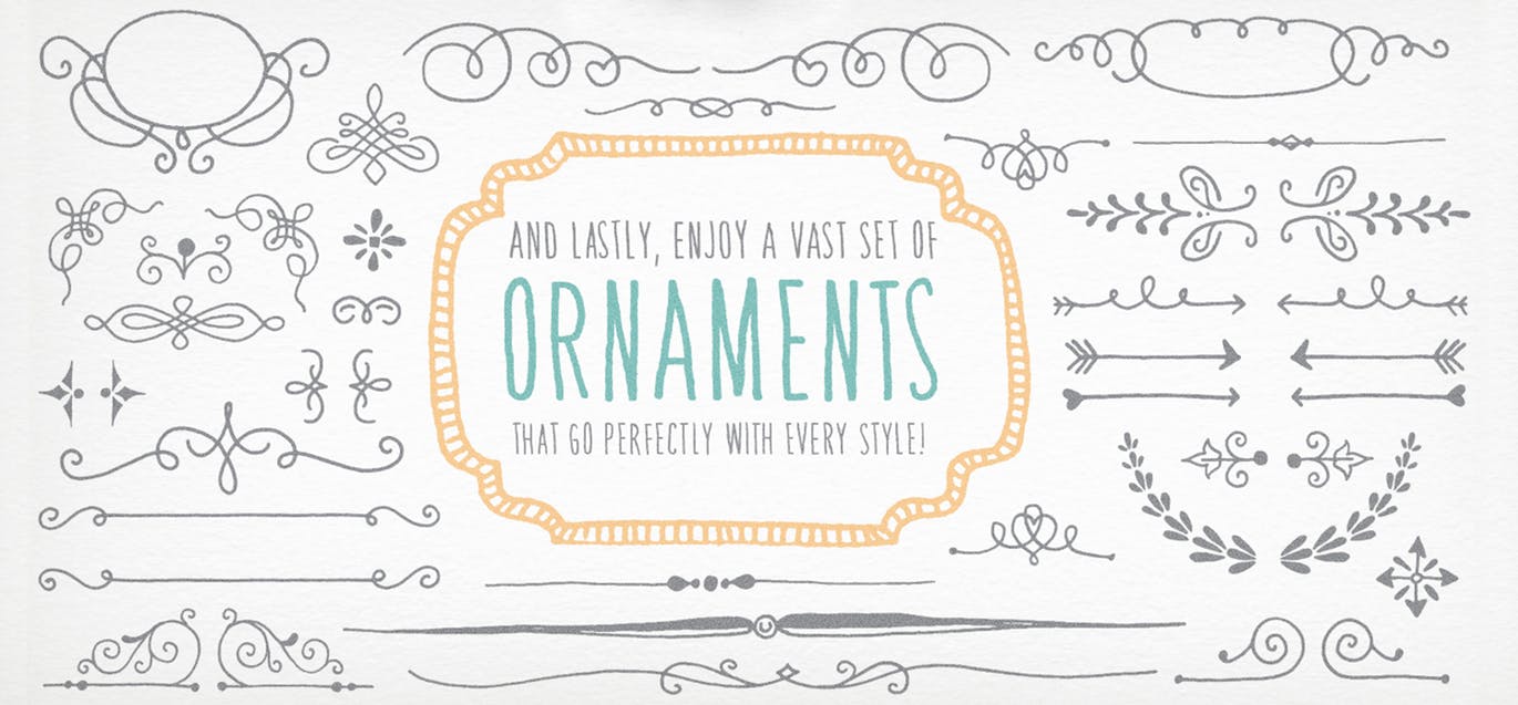 装饰元素图案字体下载 Amorie Font Elements – Flourishes插图(3)