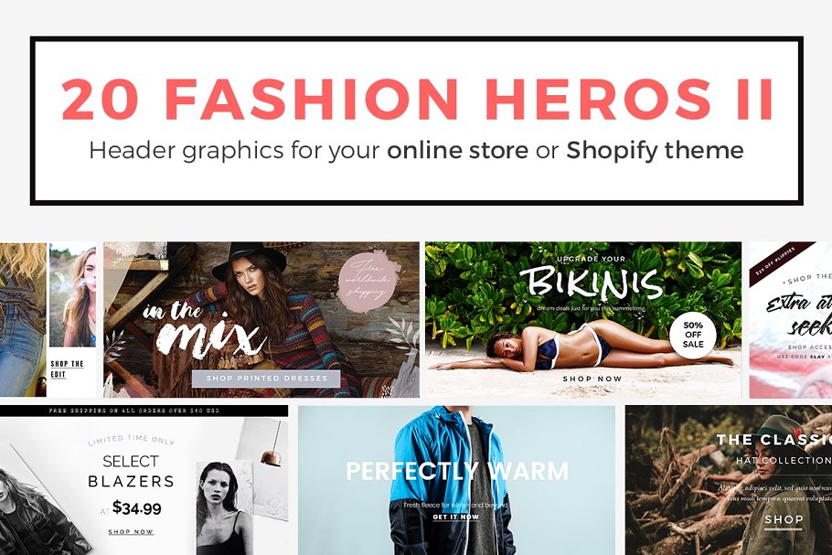 20款时尚潮流电商适用的Banner设计模板素材库精选 20 Fashion Header Banners PSD II插图