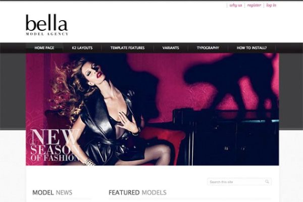 职业模特代理公司网站Joomla模板素材库精选 Hot Model Agency