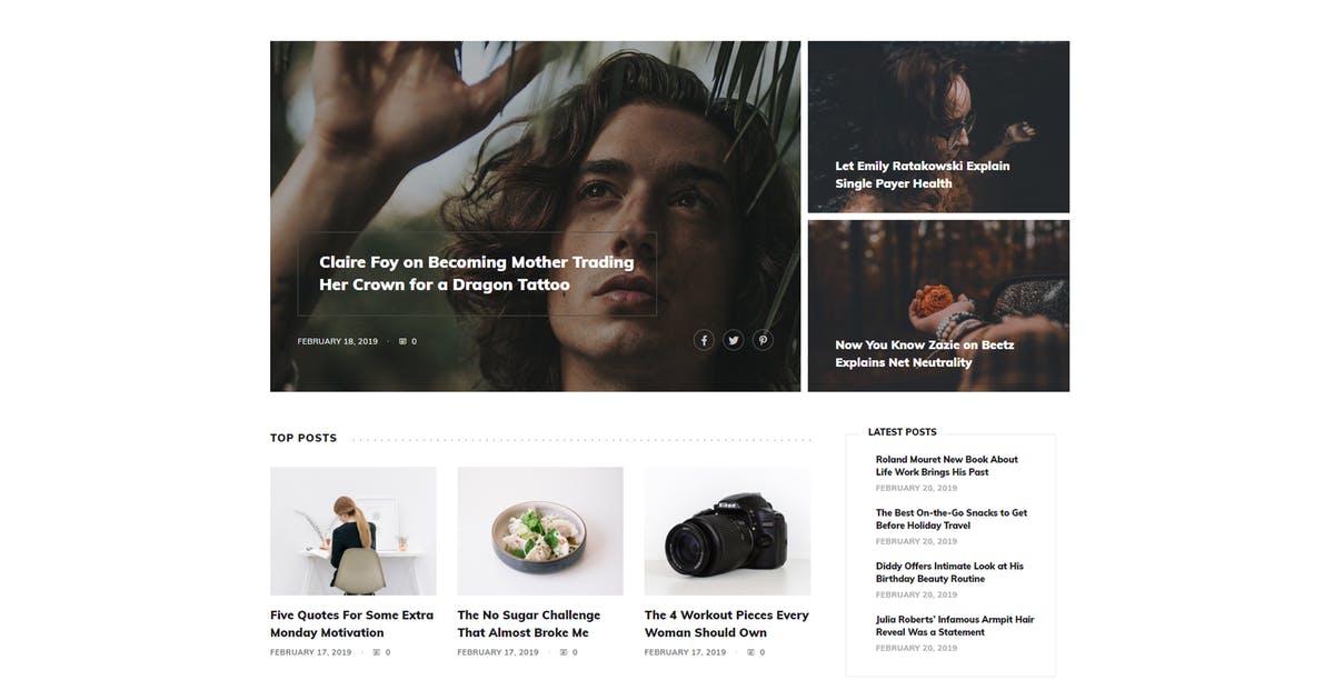 现代简约风个人博客设计HTML模板素材库精选下载 Heeney – Modern Blog HTML5 Template插图
