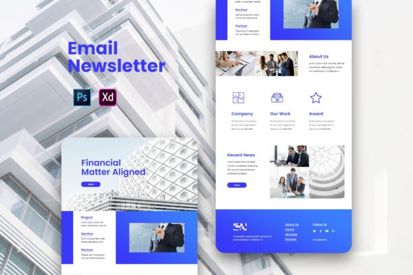 建筑设计公司宣传推广EDM邮件模板素材库精选下载 Architecture Email Newsletter