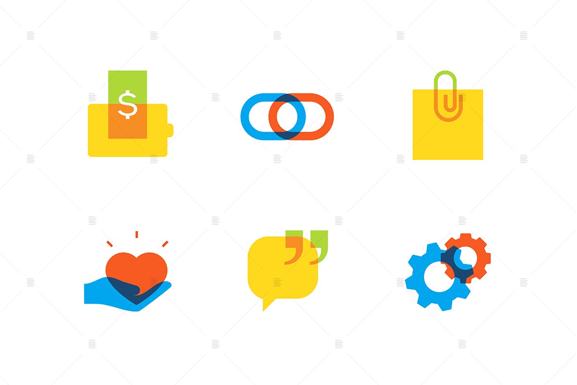 技术和社交媒体主题扁平设计风格矢量素材库精选图标集 Technology and social media – flat design icons插图