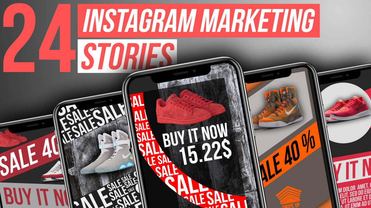 24个Instagram市场故事介绍素材库精选AE模板