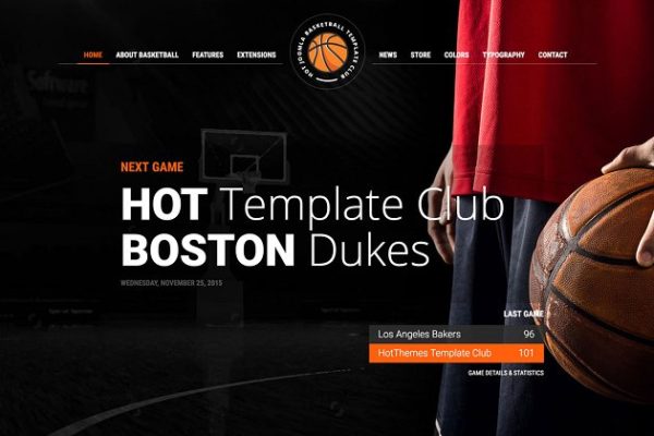 篮球训练营篮球主体Joomla主题模板素材库精选 Hot Basketball