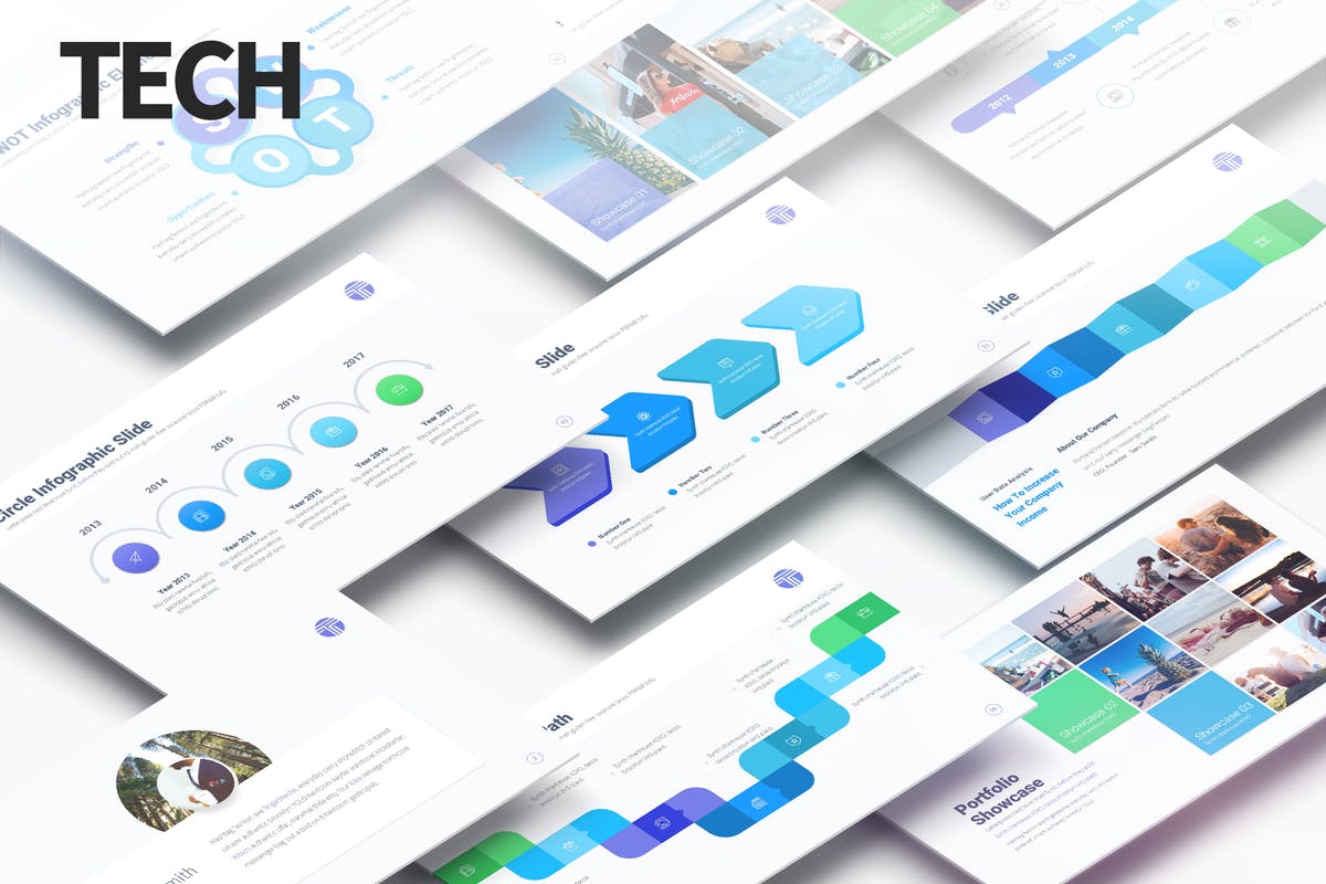 互联网信息科技企业介绍PPT幻灯片模板 Tech – Multipurpose PowerPoint Presentation插图