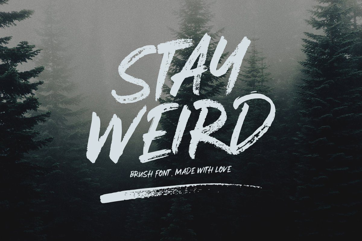 Stay Weird – Brush Font + Swashes素材之家精选英文字体