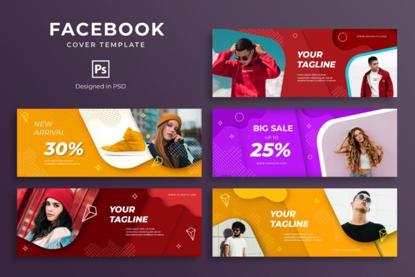 时尚服饰促销广告Facebook主页封面设计模板素材库精选 Fashion Facebook Cover Template