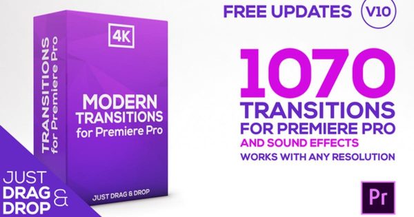 919个现代风格视频转场素材库精选PR模板[附加156个声音特效] Modern Transitions | For Premiere PRO