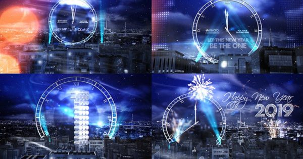 2019年新年跨年晚会倒数视频素材库精选AE模板2 New Year Eve Countdown 2019