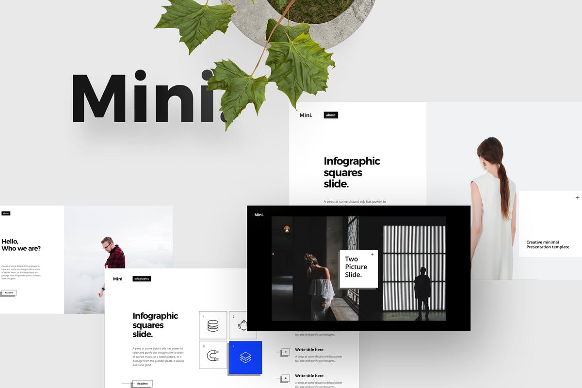 极简主义简约创意企业PPT模板素材 MINI Powerpoint Template插图