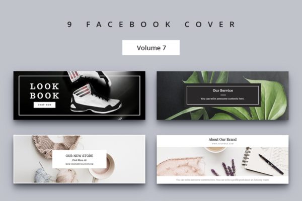 简约排版Facebook脸书网封面Banner设计模板素材库精选Vol.7 Facebook Cover Vol. 7