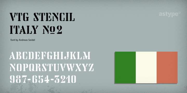 Vtg Stencil Italy No2 Font素材之家精选英文字体