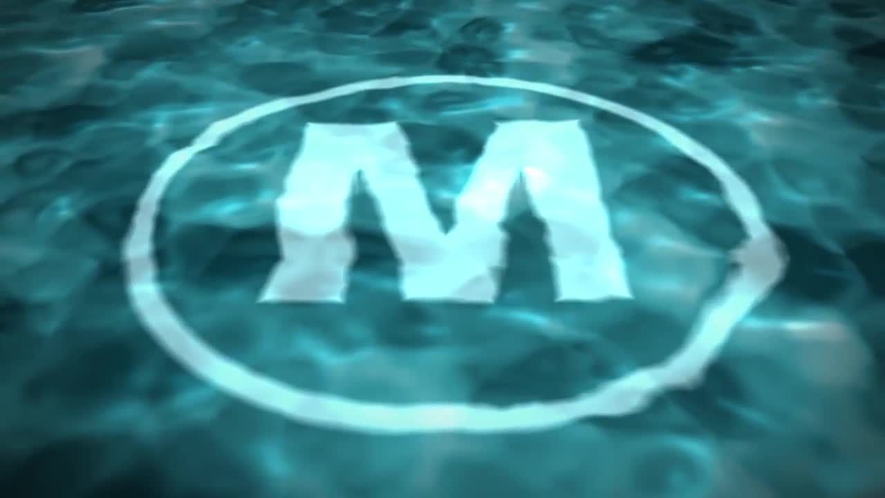 水徽标动态动画波浪素材库精选AE模板