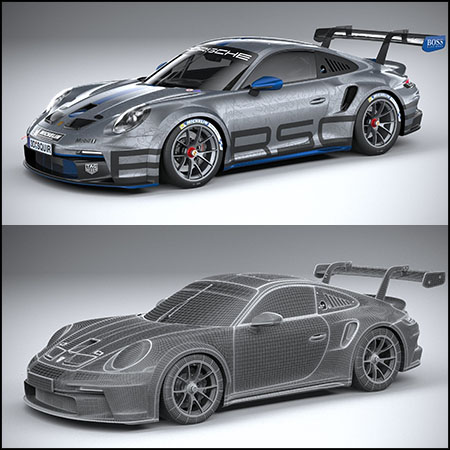 保时捷Porsche 911 GT3 Cup 2021汽车素材之家精选3D模型