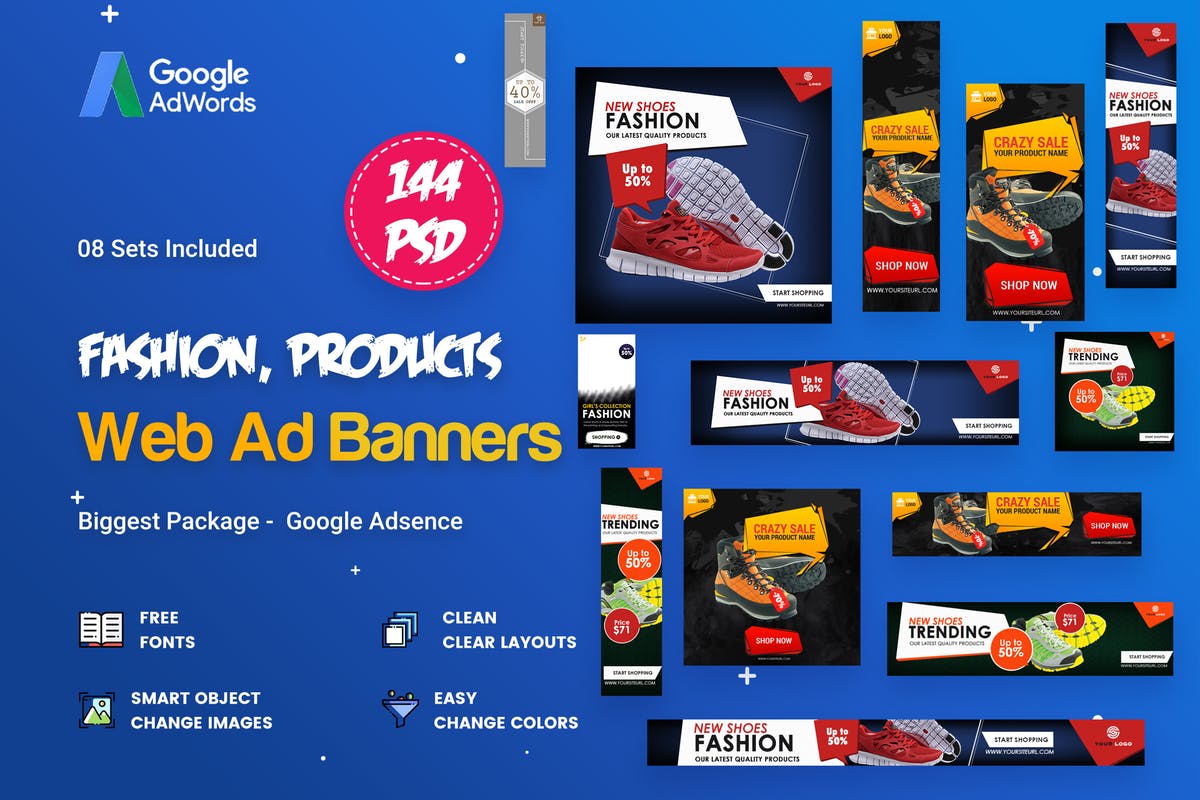 144款电商单品促销Banner素材库精选广告模板 Product Banners Ads – 144 PSD [08 Sets]插图