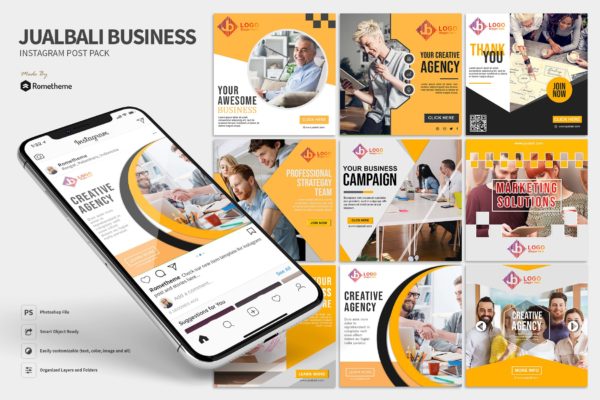 现代商务社交营销Instagram社交贴图设计模板素材库精选素材 JualBali – Modern Business Instagram Post