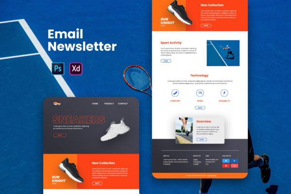 运动鞋品牌营销推广EDM邮件模板素材库精选 Footwear Email Newsletter