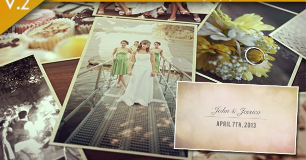 婚礼照片幻灯片视频素材库精选AE模板 Wedding Photos Slideshow