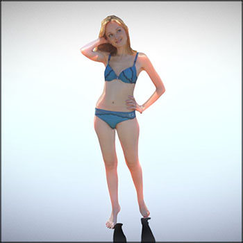 穿蓝色内衣的性感女孩素材之家精选3D模型