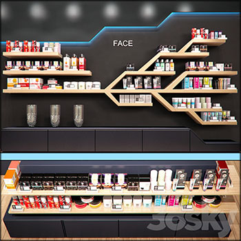 化妆品店化妆品展示柜和化妆品素材之家精选3D模型