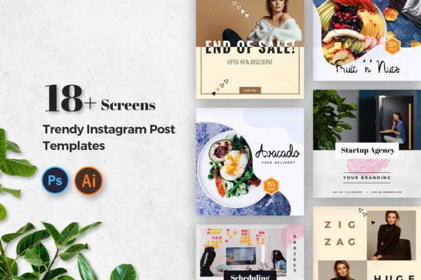 Instagram社交平台广告设计模板素材库精选 Instagram Post Templates