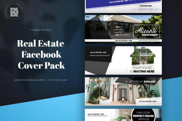 房地产商社交推广Facebook主页封面设计模板素材库精选 Real Estate Facebook Cover