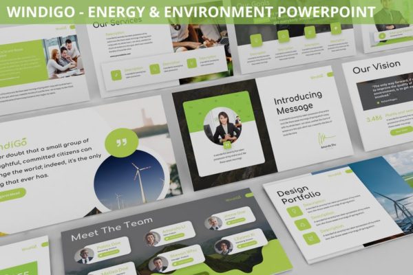 能源与环境主题PPT幻灯片模板 Windigo – Energy &amp; Environment Powerpoint Template