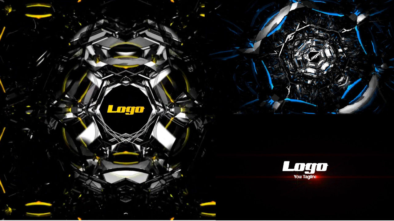 未来的隧道样式Logo 素材库精选AE模板
