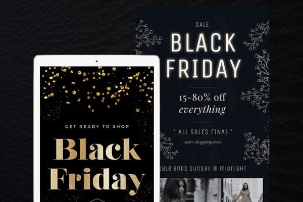 8款黑色星期五促销邮件模板素材库精选 8 Black Friday Email Templates