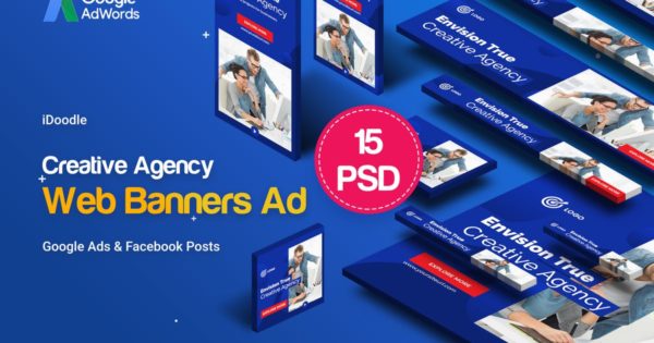 创意代理机构商业营销Banner素材库精选广告模板 Creative Agency, Business Banners Ad