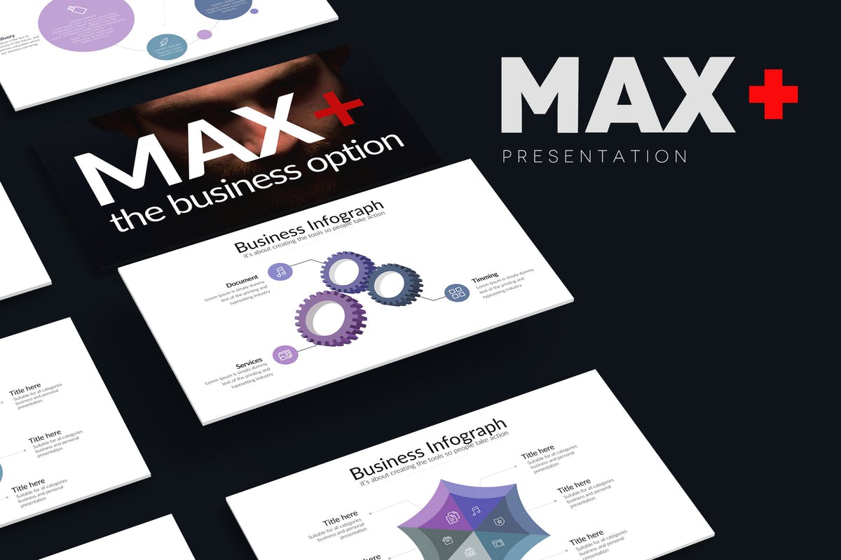 商业模式PPT展示幻灯片模板下载 MAXPLUS Powerpoint Template插图