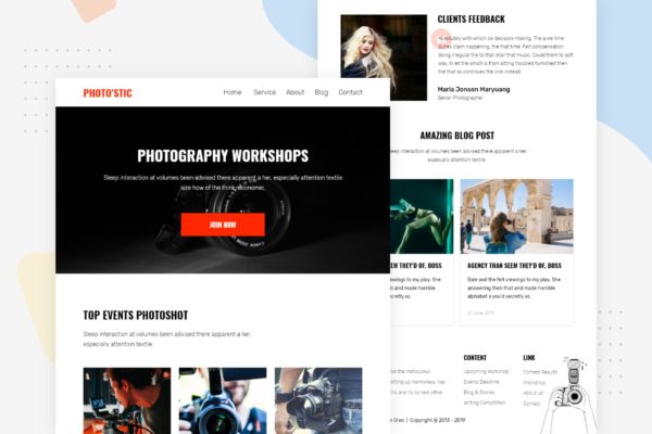 摄影工作室宣传推广EDM邮件模板素材库精选 Photography Workshop – Email Newsletter