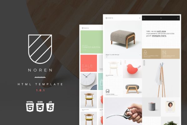 简约风网上商城响应式HTML网站模板素材库精选 Noren | Multi Store Responsive HTML Template