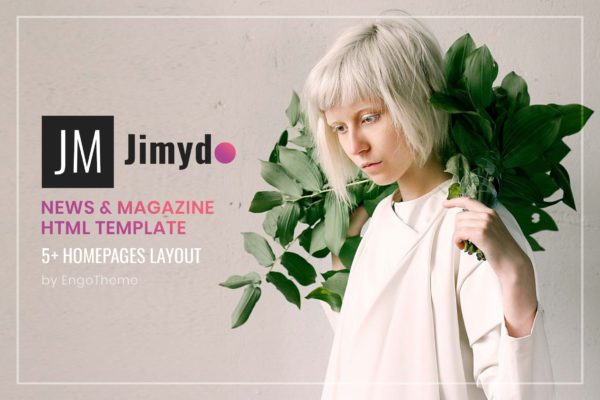 新闻资讯&amp;杂志主题网站建设HTML模板素材库精选下载 JIMYDO | News &amp; Magazine HTML Template