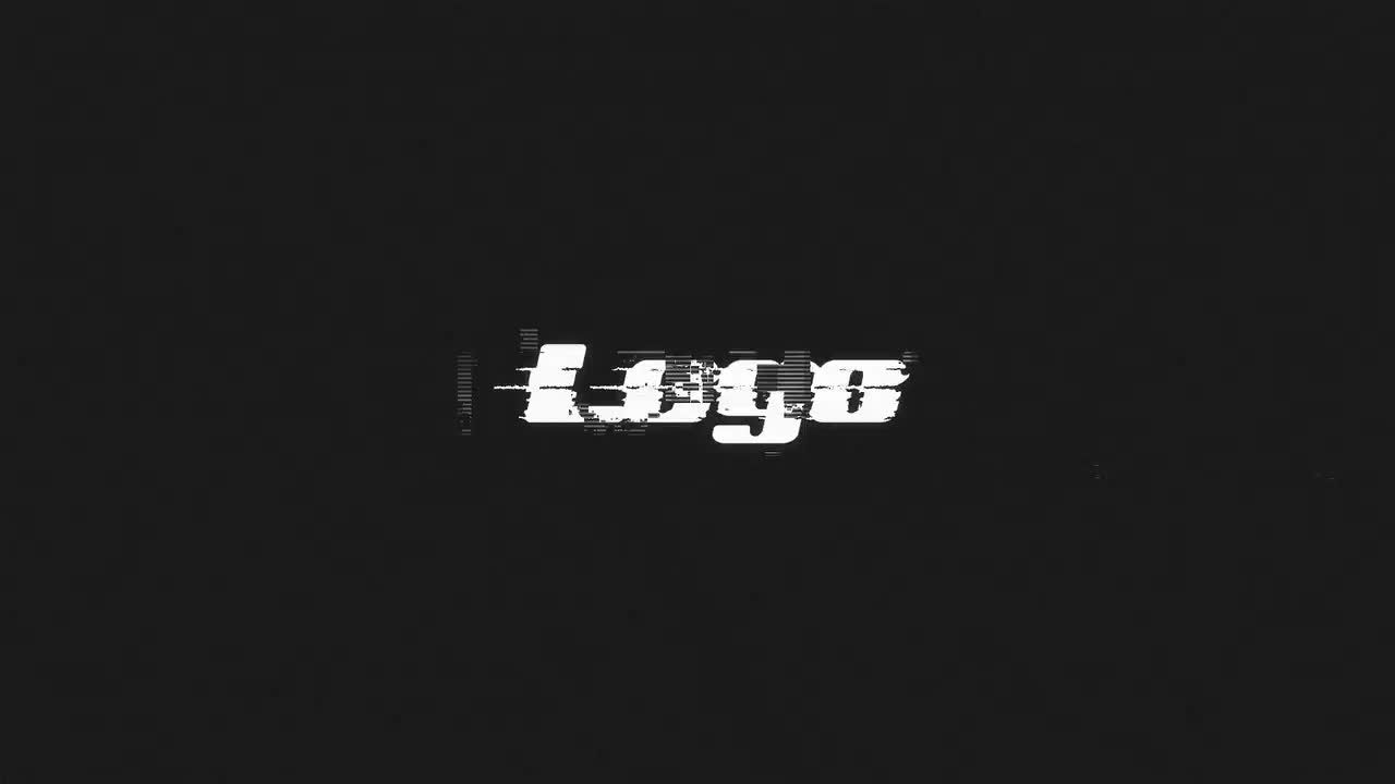 素材库精选AE模板毛刺特效信号损坏logo片头动画