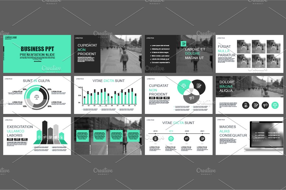 PPT&Keynote 幻灯片制作数据信息设计元素 Powerpoint Presentation Templates插图(2)