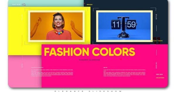 时尚色彩优雅幻灯片特效素材库精选AE模板 Fashion Colors Elegance Slideshow