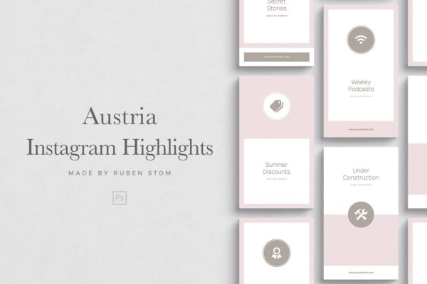 新媒体文章贴图设计模板素材库精选 Austria Instagram Highlights