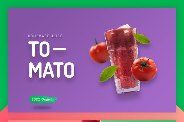 10款有机果汁主题巨无霸广告图片模板素材库精选 Organic Juice – 10 Premium Hero Image Templates插图(8)