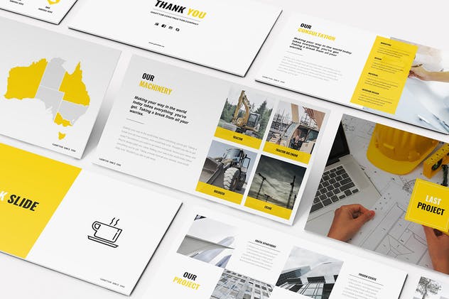 工程施工企业介绍PPT模板素材 Construction Powerpoint Template插图(7)