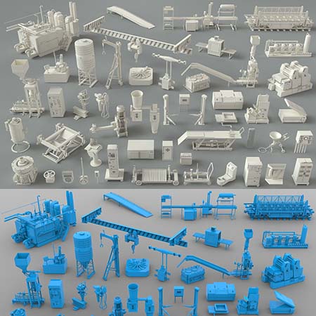 49个企业工厂运输工具机器素材之家精选3D模型