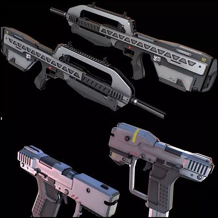 UNSC Arsenal冲锋枪和手枪素材之家精选3D模型