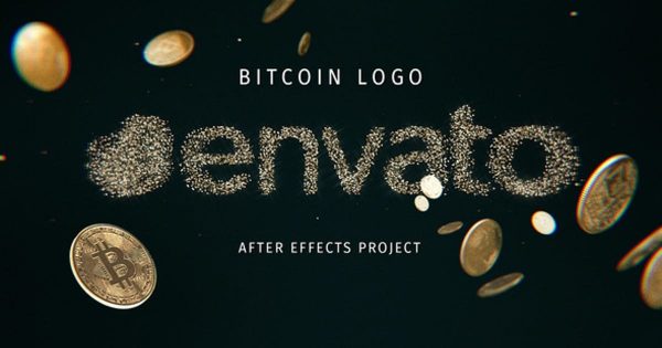 比特币虚拟币Logo标志素材库精选AE模板 Bitcoin Logo