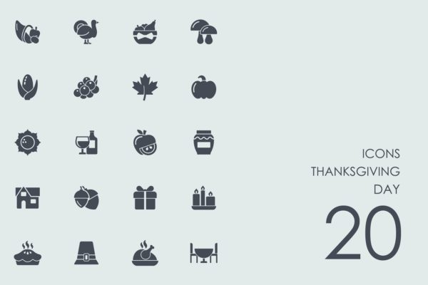 感恩节主题图标 Thanksgiving day icons