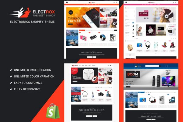 数码电器网上商城Shopify主题模板素材库精选 Electrox – Electronics Shopify Theme